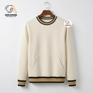 Ropa Griega, Sudadera Blanca de Cuello Redondo para Hombre, Corte Regular, Diseño con Bolsillo, 100% Algodón Tejido, Ropa Casual de Otoño, 370g - Product Image 4
