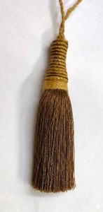 <b>Key</b> <b>Tassel</b> Decorative Pendant <b>for</b> Cabinet Door Brass Lock With Natural Fiber Fringe Ornament - Product Image 3