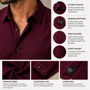 Casual Summer Mens Shirts Long-Sleeve Turn-<b>Down</b> Collar Blank Design Solid Color High Quality Men Shirt - Product Image 5