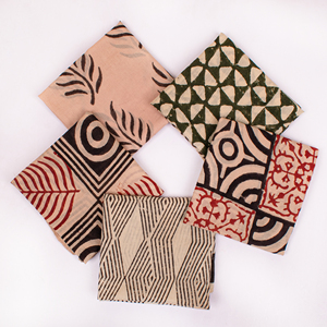 Craftjaipur Handmade Floral Cotton Bandana Eco Friendly Handkerchief <b>Square</b> <b>Scarf</b> Wraps Block Printed Summer Face Cover up - Product Image 4