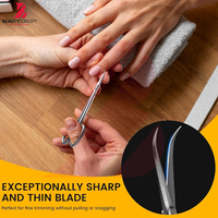 Ciseaux à cuticules incurvés en acier inoxydable chirurgical de qualité supérieure, ultra-affûtés, résistants à la rouille, de qualité supérieure, fabriqués sur mesure pour la manucure et la beauté