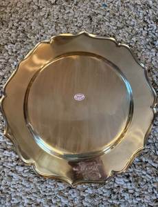 Reusable Gold Charger Charger <b>Plate</b> Custom Size Food Contact Safe Dish Display Luxury Design Metal <b>Plates</b> wedding <b>Decor</b> - Product Image 5