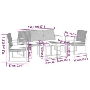 Ensemble de salle à manger de jardin gris anthracite foncé - Product Image 6