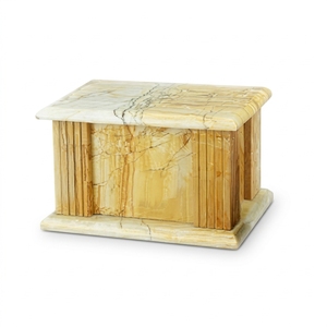 Urne funéraire en laiton biodégradable, durable et écologique, de style américain, forme personnalisable, avec logo sur mesure, en teck birman. - Product Image 1