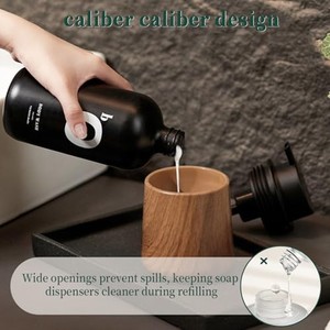 Distributeur de savon sculpté en bois de noyer en gros - Accessoires de salle de bain faits à la main - Product Image 3