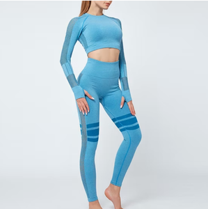 Conjunto de Yoga para mujer, ropa de gimnasio para entrenamiento, conjunto de Yoga transpirable para mujer, conjuntos de Yoga de nailon para adultos - Product Image 5