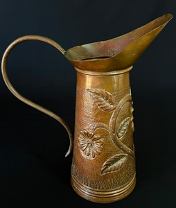 Carafe à eau en cuivre pur la plus vendue, nouvelle carafe artisanale sans motif de feuille avec poignée artisanale, carafe à eau en cuivre pour hôtels - Product Image 2