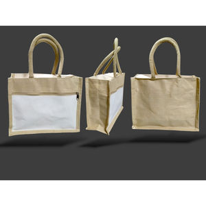 Sac fourre-tout rectangulaire en jute imprimé – Impression artisanale écologique avec couleurs respectueuses de l'environnement, durable et léger pour la retraite et Diwali - Product Image 1