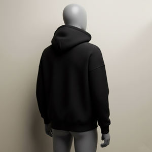 Black Full Zip <b>Hoodie</b> Oversized Zip Up Hooded Sweatshirt Heavyweight Fleece <b>Hoodie</b> <b>Plain</b> Blank <b>Hoodie</b> Casual Streetwear Custom - Product Image 4
