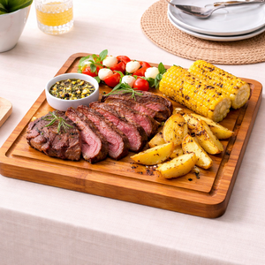 Grande planche à découper en bambou de qualité supérieure avec rainure pour les jus, épaisse, rectangulaire, passe au lave-vaisselle, non toxique pour la cuisine - Product Image 5