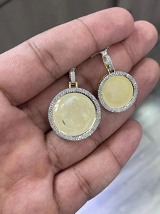 Custom Iced Out Round Pendant 14K Gold Plated Alloy Round Cut VVS Moissanite Diamonds Hip Hop Charm Unisex Gift Jewelry - Product Image 5