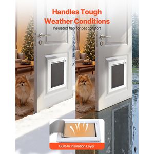 Puerta Resistente a la Intemperie para Perros Medianos, con Tres Solapas Magnéticas y Marco Metálico para Uso Interior y Exterior - Product Image 4