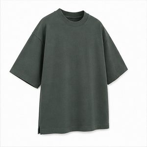 T-shirt Homme Surdimensionné à Manches Courtes en Coton Biologique Vert Graphite Structuré MTS-OVR-0050 - Product Image 3
