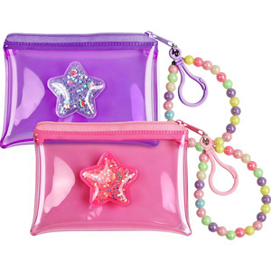 Transparent Waterproof Coin Purse with Candy-Colored Keychain <b>Mini</b> Storage <b>Pouch</b> - Product Image 1