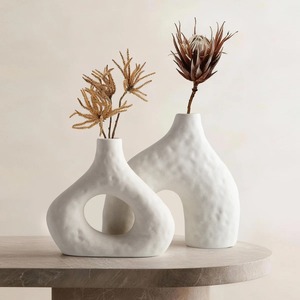Grey Textured Ceramic Floor Vase Wide Mouth Rustic <b>Tall</b> <b>Planter</b> Jar - Product Image 6