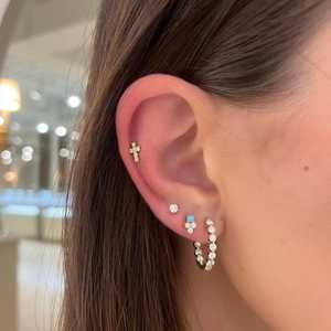 Lab Grown Diamond Stud <b>Earrings</b> 14k 18k Solid Gold 3mm Dainty Prong Set Push Back Brilliant Cut Everyday Wear Minimalist Tiny - Product Image 3