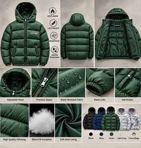 Veste matelassée professionnelle de qualité supérieure fabriquée en usine, avec logo personnalisé, coupe-vent, brillante, épaisse et chaude pour l'hiver - Product Image 6