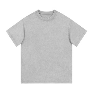 T-shirt Homme Oversize en Coton Lavé à Manches Courtes, Col Rond, Respirant, Grande Taille, Idéal pour l'Été – Qualité Supérieure - Product Image 1