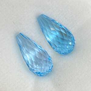 Par de Topacios Azules Cielo Natural, Corte Pera, Calidad Excelente y Rara, Piedras Sueltas, Valoración por Terceros, Tamaño Estándar para Joyería Fina - Product Image 5