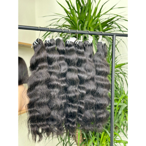Tissage de cheveux ondulés souples, vierges vietnamiens, provenant d'un seul donneur, non traités, pointes pleines, noir naturel, vente en gros - Product Image 1