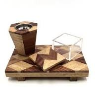 FAIZA CRAFT Eco-Friendly Wooden Arabic Style Sandalwood Incense Burner <b>Tray</b> Epoxy Resin Mubkhar Jar Censer Diffuser Incense - Product Image 3