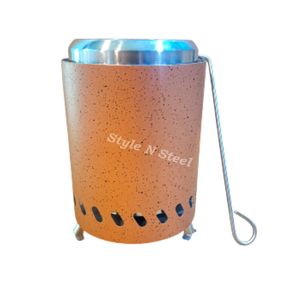 STAINLESS STEEL/HR GREY Fire Pit Stainless Steel Heat Resistant Paint Freestanding Design Coal/Wood Burning Outdoor Heater - Product Image 4