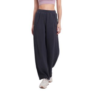 Pantalons de jogging décontractés pour femmes de haute qualité, vente en gros, pantalons cargo amples, taille élastique, motif uni, logo à la taille - Product Image 1