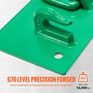 Gancio di traino in acciaio forgiato Grado 70 per impieghi gravosi, con piastra posteriore bullonata, compatibile con gancio per benna trattore da 5/16 pollici, con anello di fissaggio e ganci di traino - Product Image 2