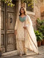 Nouvel ensemble de costume Sharara de créateur pour soirée, broderie à motifs, travail de broderie à la main, diamants miroir, réversible, séchage rapide, extensible