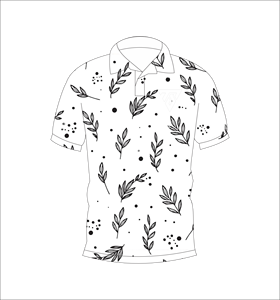 เสื้อโปโลพิมพ์ลายใบไม้สีขาวสำหรับผู้ชาย แขนสั้น แฟชั่นลำลอง เสื้อกอล์ฟ รับทำโลโก้ตามสั่ง OEM ODM ขายส่ง - Product Image 1