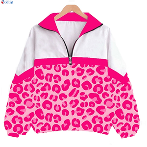 Veste coupe-vent de haute qualité pour femmes, veste de motard, imprimé léopard violet, manches longues, fermeture éclair sur le devant, col rabattable, vêtements d'automne - Product Image 3