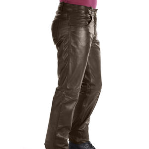 Pantalon en cuir écologique pour homme, coupe droite mi-longue, style hip-hop, design personnalisé de haute qualité, léger et élégant, best-seller - Product Image 3