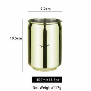 Hammered Stainless Steel Can Shape <b>glass</b> Metal Beer Copper Gold Silver <b>Coke</b> Can Mug for Bar Party Gift - Product Image 4