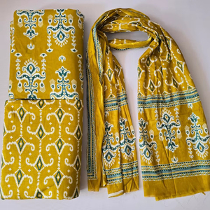 Pure Cotton 60x60 Suit Set | 3m Top 3m Bottom 2.25m Dupatta(1 batch= 3M TOP+3M BOTTOM+2.25 M DUPATTA) - Product Image 1