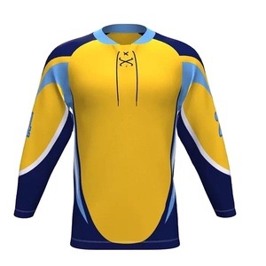 Maillot de hockey sur glace de couleur et logo personnalisé de haute qualité avec col rond manches complètes conception respirante à séchage rapide 100% polyester - Product Image 1