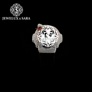 Montre-bracelet élégante en caoutchouc noir Mossinate de haute qualité avec diamants, idéale pour les tenues décontractées professionnelles et les occasions spéciales, disponible en promotion - Product Image 2