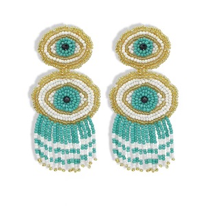 Boucles d'oreilles clous géométriques bohèmes Ziyan Handicraft pour femme, bijoux de mariage classiques et élégants pour soirée, rouge multicolore - Product Image 3