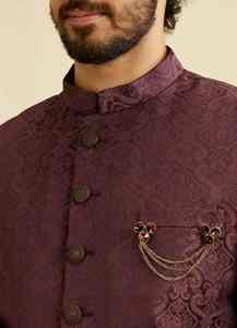 Sherwani de Diseño Real para Hombre, Estilo Casual para Boda, Indio/Pakistaní, con Bordado Zari, Protección Solar, Antiarrugas, para Todas las Temporadas - Product Image 3