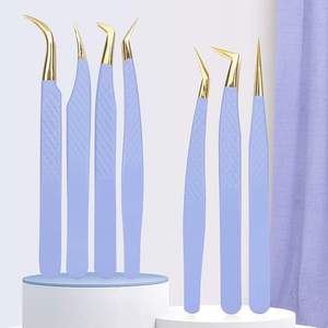 Pinzas Profesionales para Pestañas de Fibra de Acero Inoxidable Dahui, Pinzas para Cejas de Alta Calidad, Precisión de 10 mm, Punta Suave, Modelo Duradero - Product Image 3