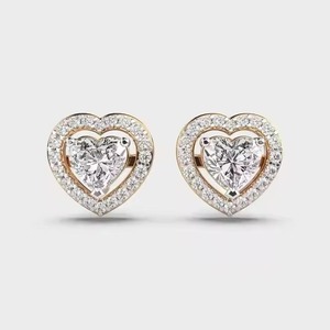 <b>Top</b> Quality VVS Moissanite Stud Earrings 925 Sterling <b>Silver</b> Diamond Earring for Parties and Gifts From India - Product Image 1