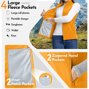 Chaleco de Forro Polar para Mujer, Diseño Elegante y Personalizado, Transpirable, Color Sólido, Absorbe la Humedad, Ropa Exterior de Moda para Mujer, Precio Económico - Product Image 5