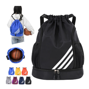 Custom printed 210D polyester <b>waterproof</b> <b>drawstring</b> sportpacks Promotional fitness <b>drawstring</b> <b>bags</b> with logo printing Wholesale - Product Image 2