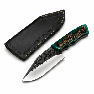 Burraq Custom Handmade High Quality 9-inch Carbon Steel <b>Clip</b> Point Industrial/DIY Grade Skinner Knife Micarta Handle Leather - Product Image 4