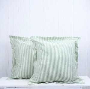 Funda de Cojín Decorativa para Sofá, 100% Algodón Tejido con Rayas Finas, Tipo Sobre, 18x18 / 20x20 - Product Image 1