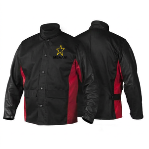 Veste de sécurité jaune en cuir à manches longues résistante à la chaleur MBAANI, coupe classique, vêtements de travail pour la fonderie - Product Image 2