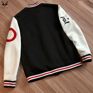 Custom Heart Embroidery Varsity <b>Jacket</b> Men Red <b>Patchwork</b> Streetwear Letterman <b>Jacket</b> White Sleeve Bomber Baseball <b>Jacket</b> - Product Image 2