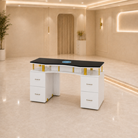 Ensemble complet de mobilier pour salon de beauté et spa : Fauteuil de pédicure massant électrique réglable en fibre de verre et table de manucure