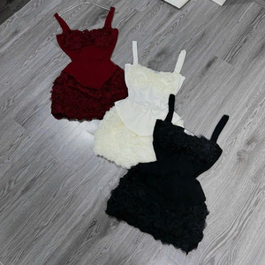 Two Piece Summer <b>Sexy</b> Shoulder Cotton Eco-Friendly Washable Solid Long Women's Clothing <b>Set</b> Comfortable Fashion Customized ODM - Product Image 3