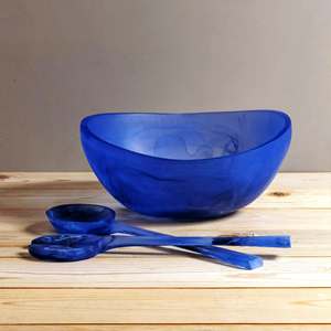 Utensilios para Ensalada Modernos de 11 Pulgadas, Recubiertos de Resina, Hechos a Mano, Ecológicos, Aptos para Lavavajillas, para Cocina, Hechos en India - Product Image 5