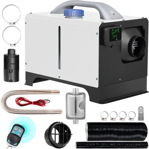 Riscaldatore ad aria diesel 12V per camion 8KW con telecomando e display LCD - Nero, una presa d'aria, riscaldamento rapido - Product Image 1